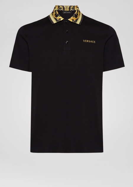 Tricou Polo Versace Barocco Motif Barbati | NYLOCKT-19